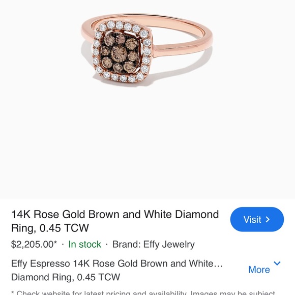 Effy 14K Rose Gold Brown and White Diamond Ring